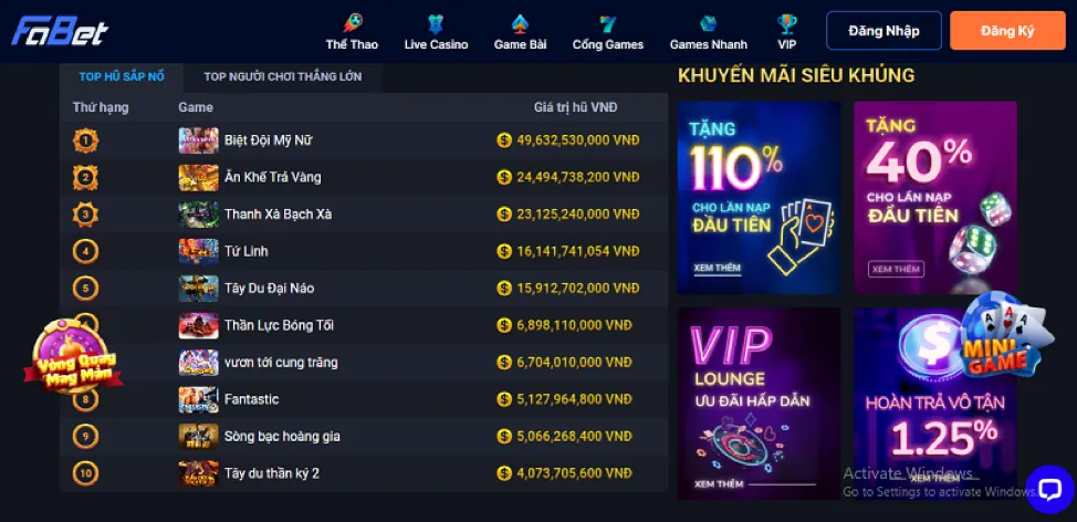 Nạp tiền và rút tiền nhanh chóng tại 88m
